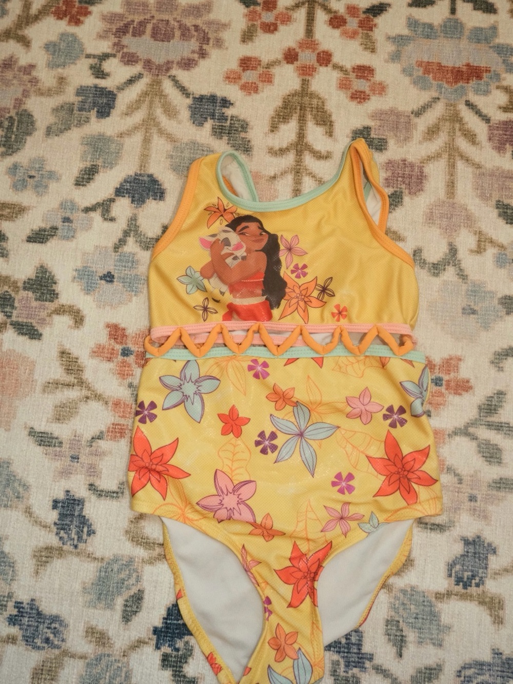 Disney Yellow Floral Moana One-Piece Swimsuit